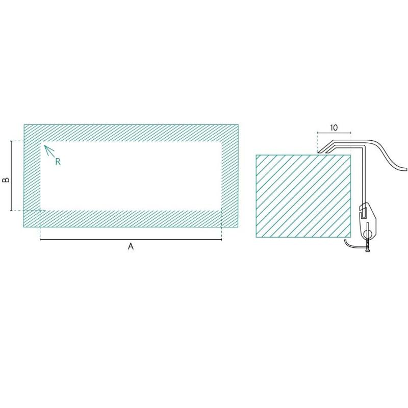 Banka Centurio 100-34 Rustfrit stål Vask til påbygning 100x50cm med afdrypningsdel 1208970033