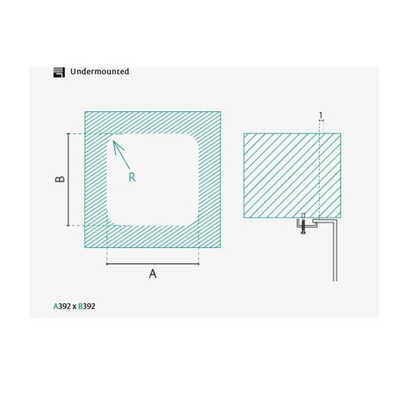 Banka IB4040 RVS Vaske 40 x 40 cm Underbygning 1208970039