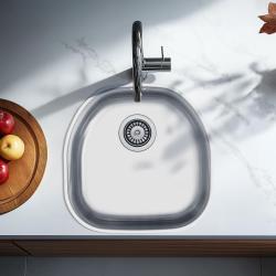 Banka Denver rustfrit stål vask 41 x 41 cm Underbord 1208970049