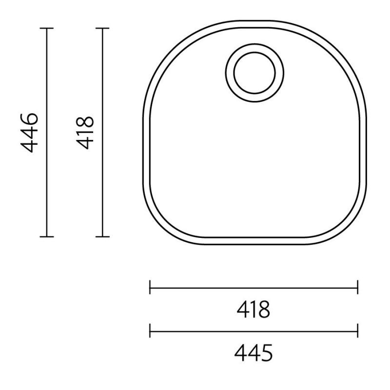 Banka Denver rustfrit stål vask 41 x 41 cm Underbord 1208970049