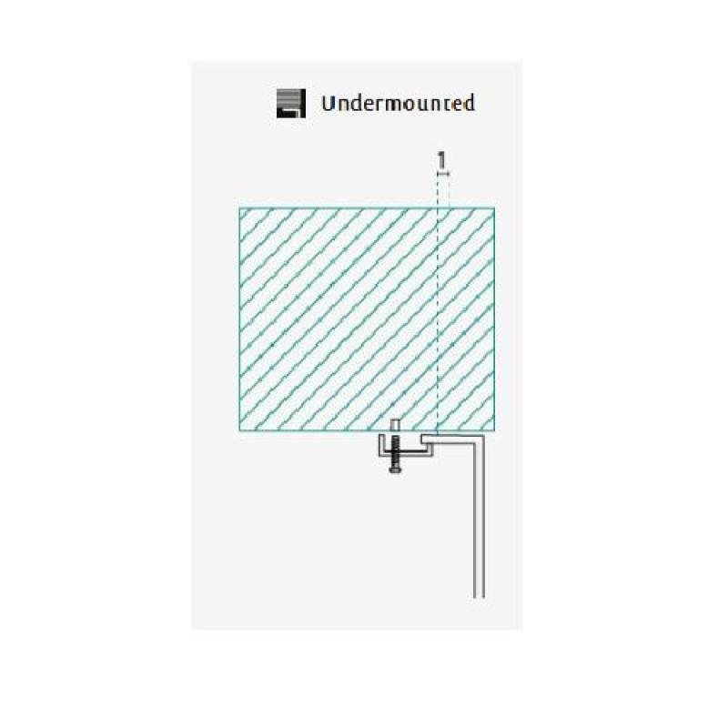 Banka U18380 Rustfrit stål Rund vask 45 cm Undervask 1208970056