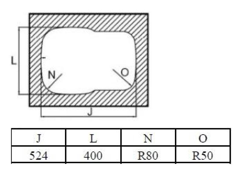 Banka Alaska rustfrit stål 1,5 vask underbord 524 x 400 mm 1208970064