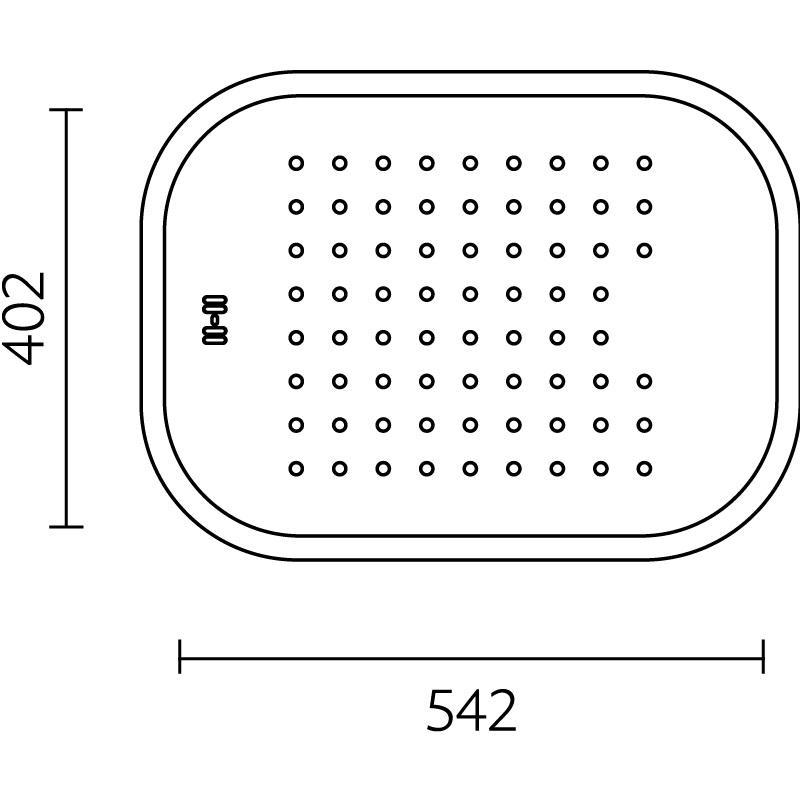 Banka Boston rustfrit stål lavt vaskebassin med afdrypningsbakke 542 x 402 mm Overflademontering 1208970073