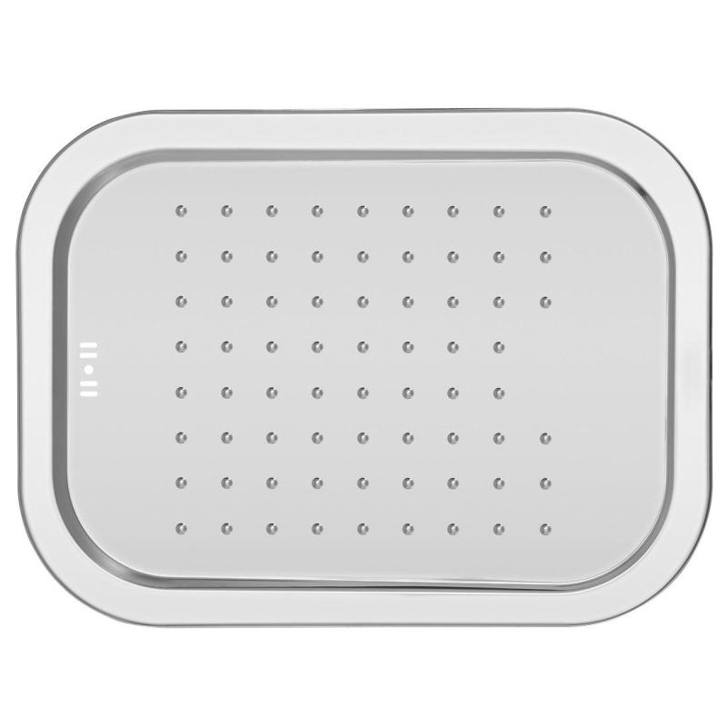 Banka Boston rustfrit stål lavt vaskebassin med afdrypningsbakke 542 x 402 mm Overflademontering 1208970073