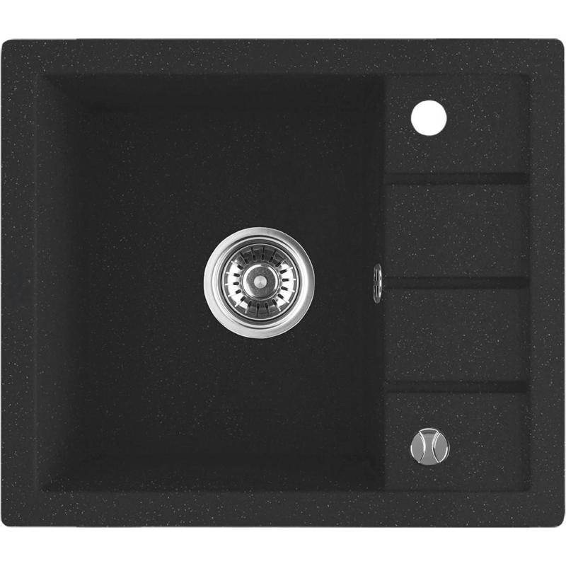 Aquadesign Somerset Granit Påbygningsvask Antracit med lille Afdrypningsområde 570 x 495 mm 1208970084