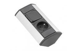 MINI hjørneforlænger med kontakt og jordet stikkontakt 230V 16A