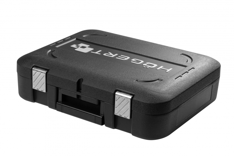 HÖGERT Borstelloze accuschroevendraaierset, 18V, met bitholder, bitmagasin, oplader og batteri