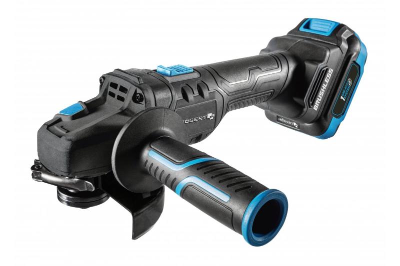 HÖGERT Ledningsfri vinkelsliber med paddeskontakt, 125MM, 18V, sæt med batteri, oplader, tilbehør