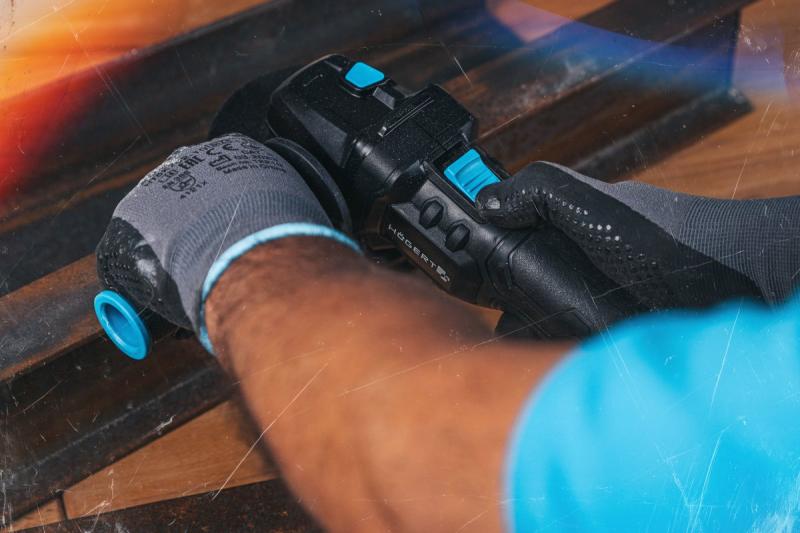 HÖGERT Ledningsfri vinkelsliber med paddeskontakt, 125MM, 18V, sæt med batteri, oplader, tilbehør