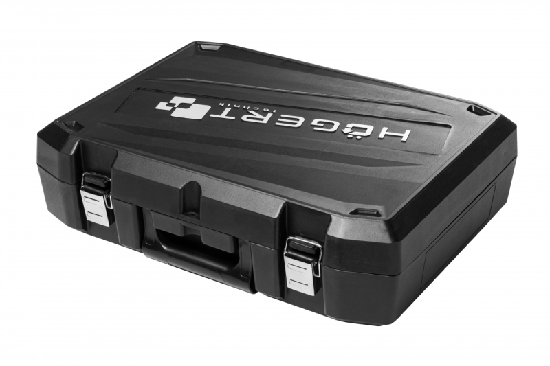 HÖGERT Ledningsfri vinkelsliber med paddle-kontakt, 125MM, 18V - Sæt (batteri, oplader, tilbehør)