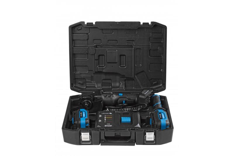 HÖGERT Ledningsfri vinkelsliber med paddle-kontakt, 125MM, 18V - Sæt (batteri, oplader, tilbehør)