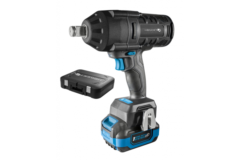 HÖGERT batteridrevet slagnøglesæt, børsteløs, 1000 Nm, 18V med batteri, oplader