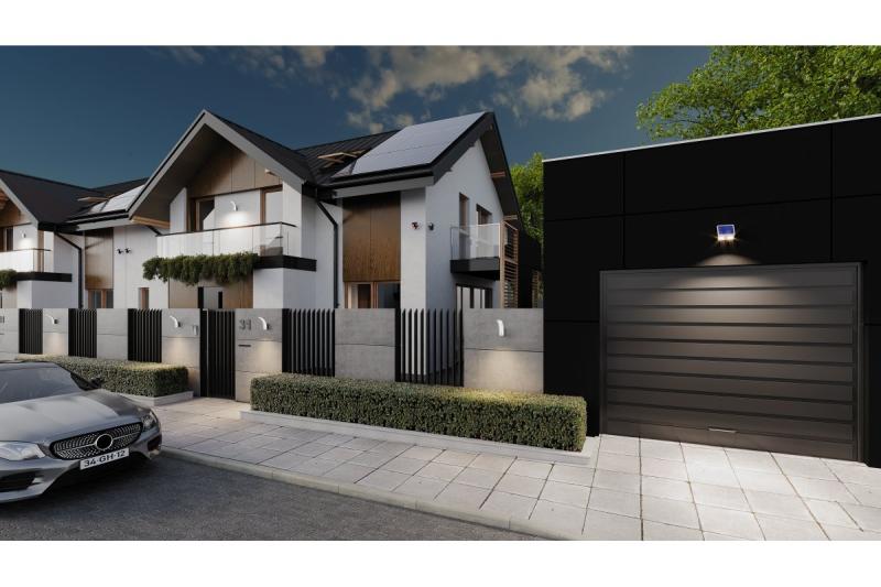 Solflomlys med bevægelses- og skumringssensor GUARDOS, LED, 300lm, 6400K, 1200mAh, IP65, dummykamera