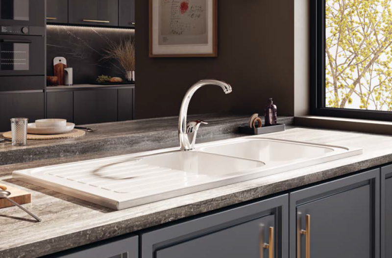 Ausmann Keramisk Blush Keramisk Dobbelt Hvid Vask Med Afløbsområde 1125 x 500 mm 1208970514