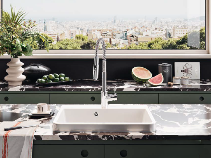 Ausmann Ceramic Frost Keramisk Hvid Vask - Overmontering 660 x 506 mm med armaturhul 1208970517