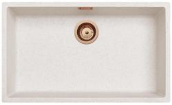 Zandhvid Stor Vask 70x40 cm Underbygning, Overbygning og Planlimning med Kobber Prop 1208970528