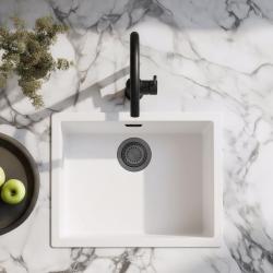 Hvid Vask 50x40 cm Underbygning, Overbygning og Planlimning med Gun Metal Prop 1208970529