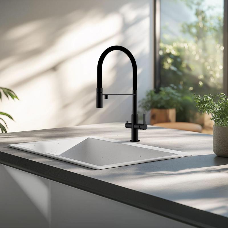 Hvid Vask 50x40 cm Underbygning, Overbygning og Planlimning med Hvid Prop 1208970531