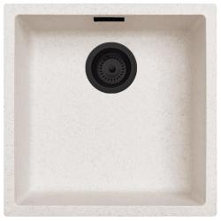 Zand Hvid Creme Vask 40x40 cm Undermontering, Overmontering og Planmontering med Mat Sort Prop 1208970540