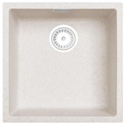 Zand Hvid Creme Vask 40x40 cm Undermontering, Overmontering og Planmontering med Hvid Prop 1208970541