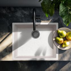 Zand Hvid Creme Vask 50x40 cm Underbygning, Overbygning og Planmontering med Gun Metal Prop 1208970544