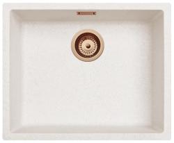 Zand Hvid Creme Vask 50x40 cm Underbygning, Overbygning og Planmontering med Kobber Prop 1208970548
