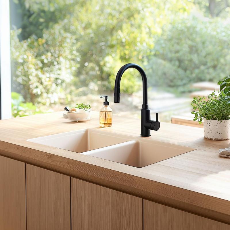 Ausmann Keramisk Mira Hvid Keramisk Dobbel Vask - Underbygning og Mellembygning 890 x 456 mm 1208970549