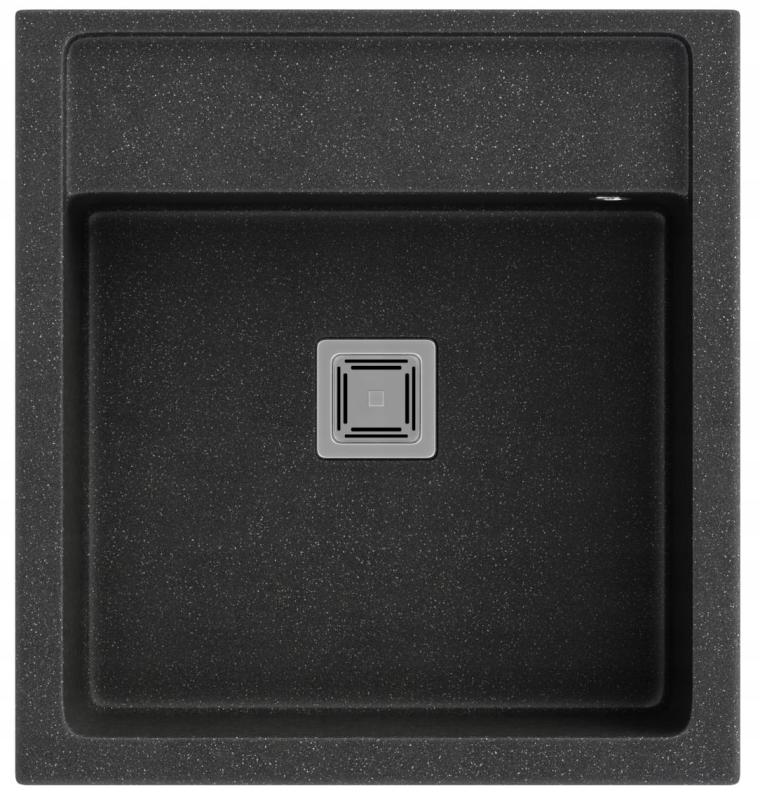 Graniteland Arno Granit Arduin hardsten look Vask mellemmontage 582x620mm med firkantet rustfrit stål prop 1208970600