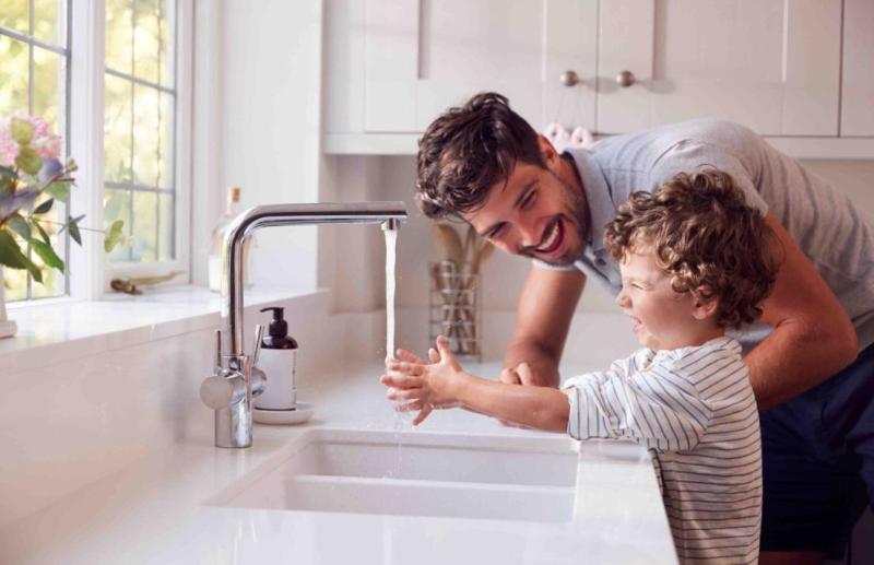 Graniteland Solo Granit Hvid Undermonteret Vask 42x34 cm med Rustfri Stål Prop 1208970613