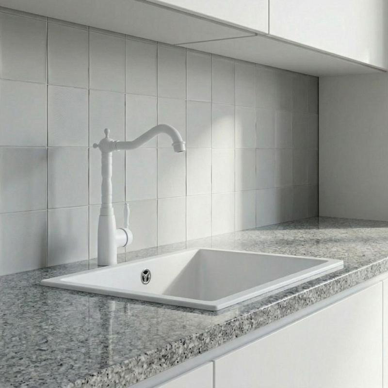 Graniteland Verve klassisk nostalgisk køkkenarmatur hvid 1208970653