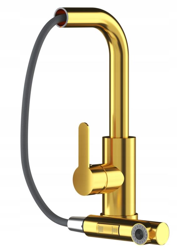 Graniteland Celeste Køkkenarmatur Guld med Udtrækkelig Tud og Dobbelt-Funktion Håndbruser 1208970664