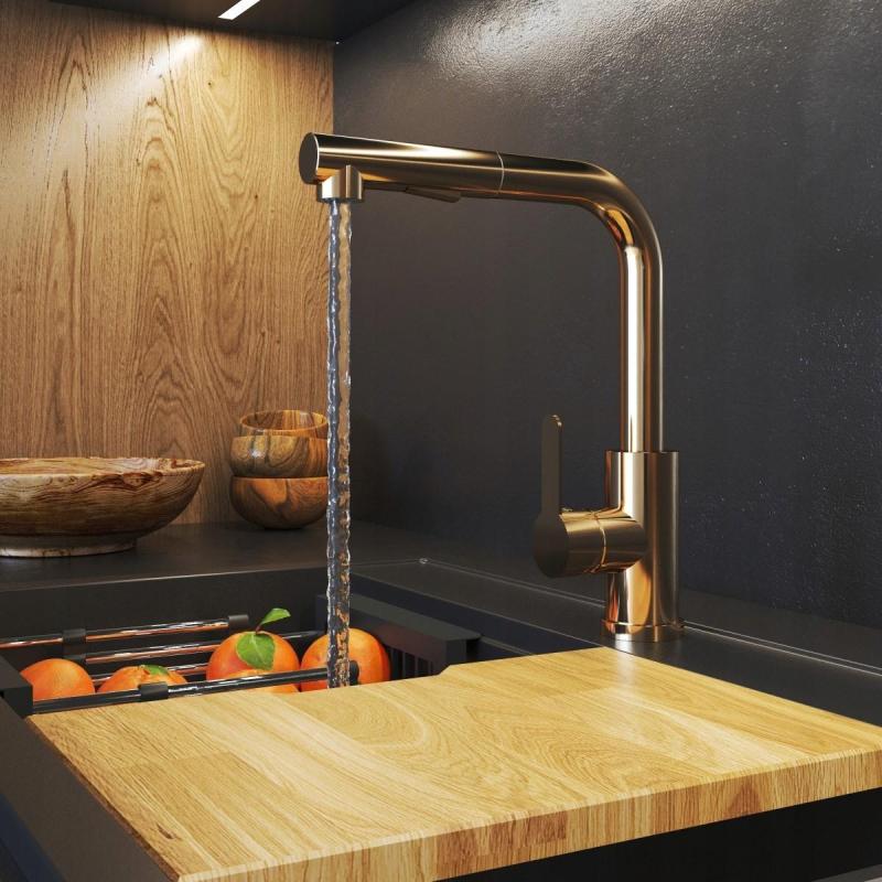Graniteland Celeste Køkkenarmatur Kobber med Udtrækkelig Tud og Dobbelt-Funktion Håndbruser 1208970665