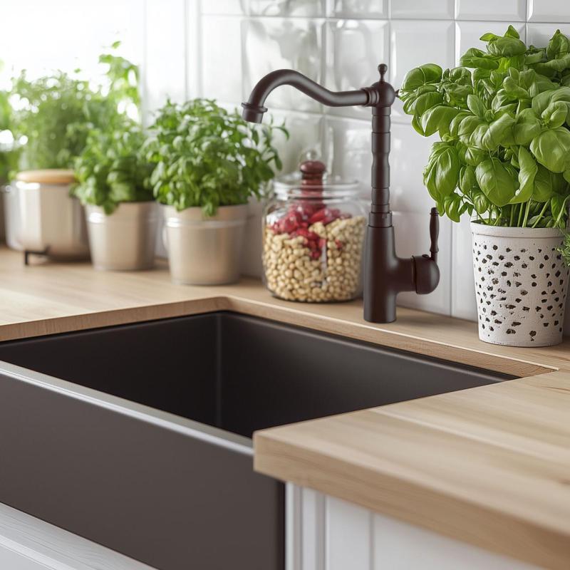 Graniteland Verve Køkkenarmatur Sort med drejelig tud 1208970702