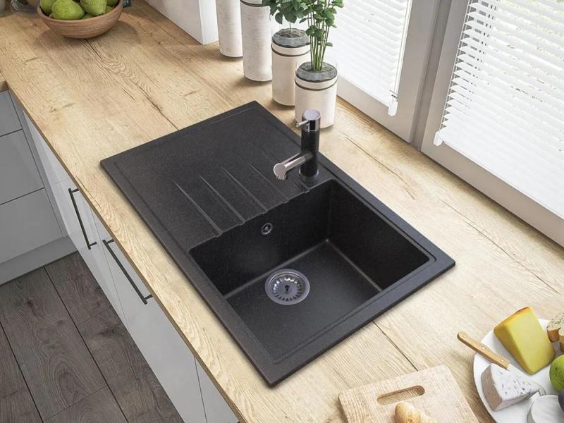 Graniteland Ceres Køkkenarmatur Arduin hardsten look med Udtrækkelig Tud og Dobbelt-Funktion Håndbruser 1208970706