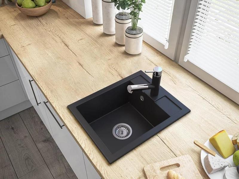 Graniteland Ceres Køkkenarmatur Sort med Udtrækkelig Tud og Dobbelt-Funktion Håndbruser 1208970707