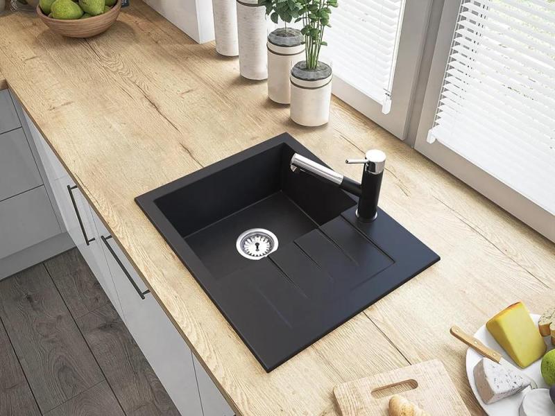 Graniteland Ceres Køkkenarmatur Sort med Udtrækkelig Tud og Dobbelt-Funktion Håndbruser 1208970707