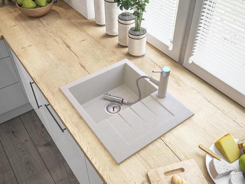 Graniteland Ceres Køkkenblander Beige Sand med Udtrækkelig Tud og Dobbelt-Funktion Håndbruser 1208970708