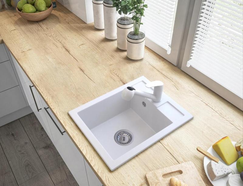 Graniteland Rhea Køkkenarmatur Hvid med Udtrækkelig Tud og Dobbelt-Funktions Håndbruser 1208970714