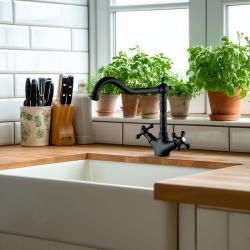 Ausmann Ceramic Mira Keramisk Hvid Vask - Underbygning og Mellembygning 590 x 458 mm med Rustfri Stål Prop 1208970733