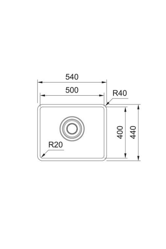 Franke Maris Quiet MQX 110.50 RVS Vask 50x40 cm Undermontering 122.0694.477