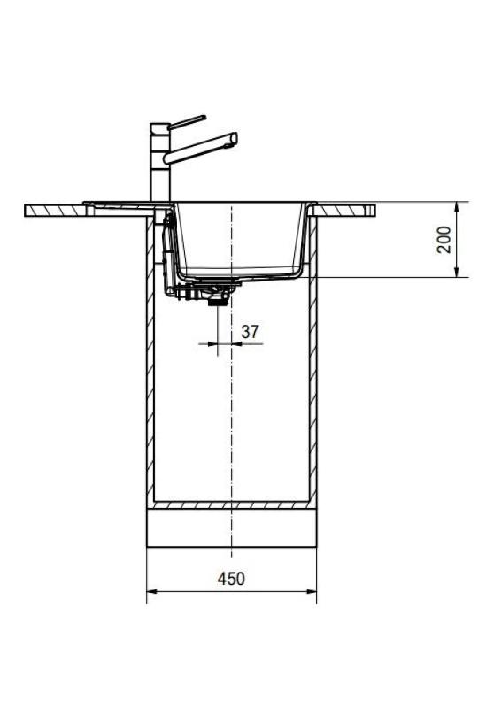 Franke Maris MRG 611-62 Fragranite Mat Sort Vask 62 x 50 cm Overflademonteret med Afdrypningsområde 114.0628.964