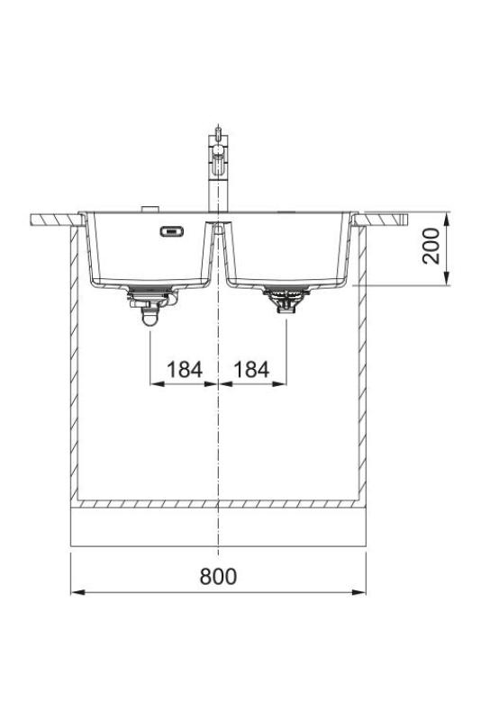 Franke Maris MRG 620 TL Fragranite Mat Sort Dobbelt Vask 76 x 50 cm Overflade med Hanehul 114.0668.738