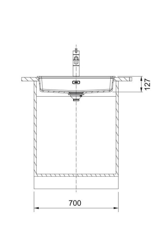 Franke Maris MRG 610-60 Care Fragranite Mat Sort lavvandet handicappet vask 635 x 559 mm Overflade med hanehulbank 114.0729.484