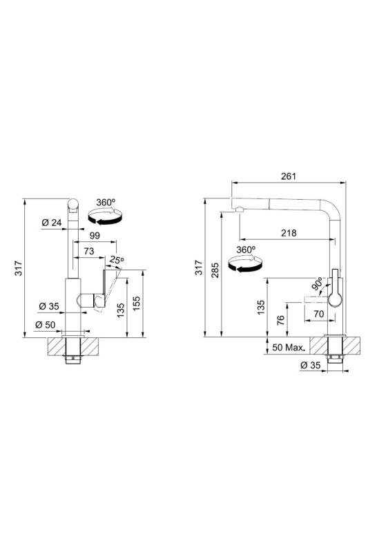 Franke Maris Slim L Køkkenarmatur Krom med Udtrækkelig Tude 115.0728.393