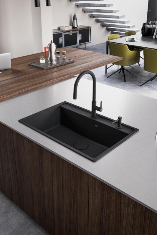 Franke Maris Slim J Køkkenhane Sort med Udtrækkelig Tud 115.0728.389