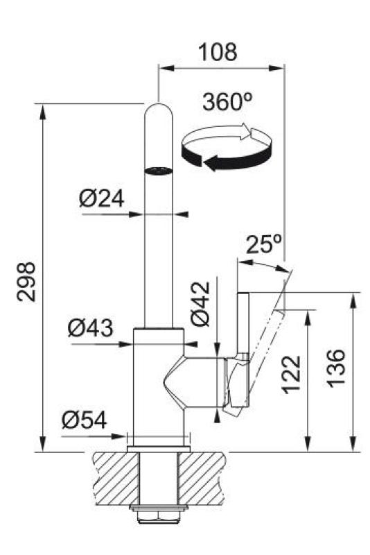 Franke Lina U Køkkenhane Drejelig Udløb Krom 115.0728.473