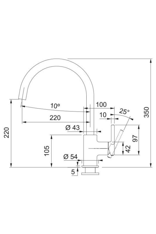 Franke Lina XL Køkkenblander Beige med Drejelig Udløb 115.0626.025