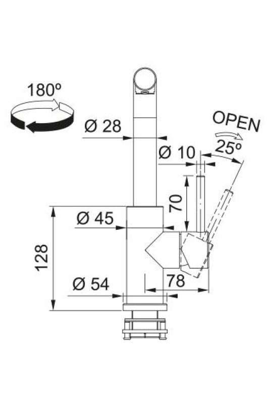 Franke Smart Glenda Køkkenhane Drejelig Tud Rustfrit Stål 115.0706.985