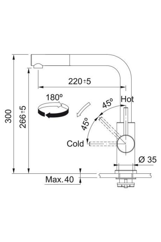 Franke Smart Glenda Køkkenhane Rustfrit Stål Udtrækkelig Tud 115.0706.986