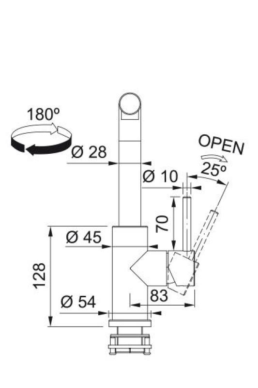 Franke Smart Glenda Køkkenhane Rustfrit Stål Udtrækkelig Tud 115.0706.986